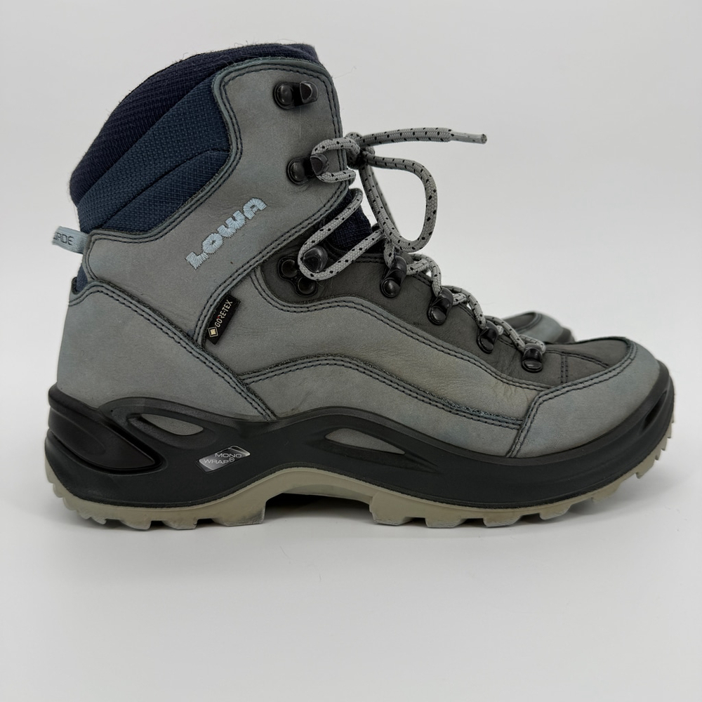 Lowa Renegade GTX Mid Gray Blue Lace Up Hiking Boots Gore-Tex Women Size 10